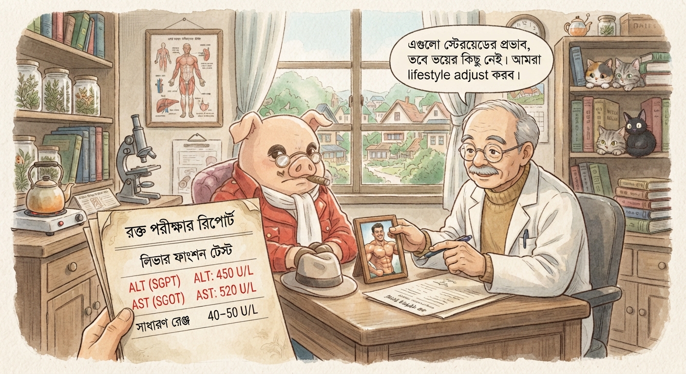 A doctor reviewing a blood test report with lifestyle context in mind