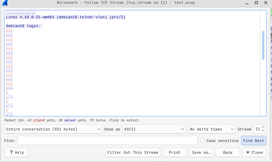 TCP Stream results with TCP filter