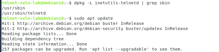 Checking telnet service status on Debian