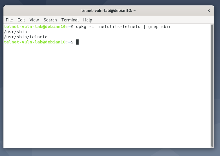 Verifying telnetd binary location