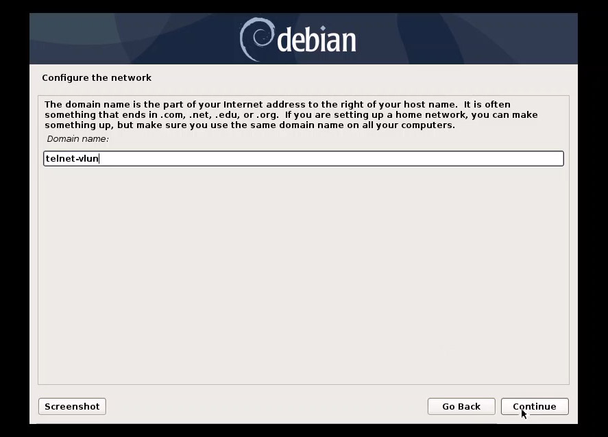 Setting the domain name