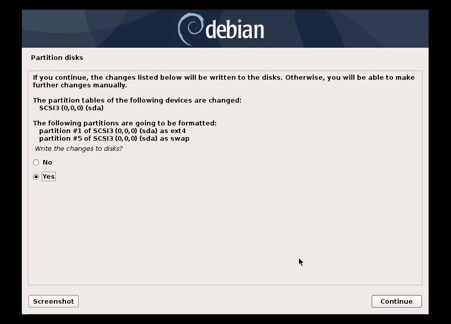 Write changes to disk